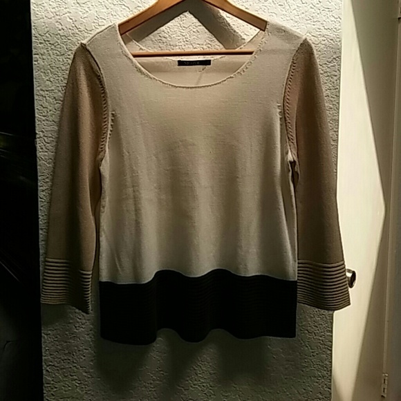 NWOT Nic+Zoe Cotton Blend Color block Sweater Sz M - Picture 2 of 7
